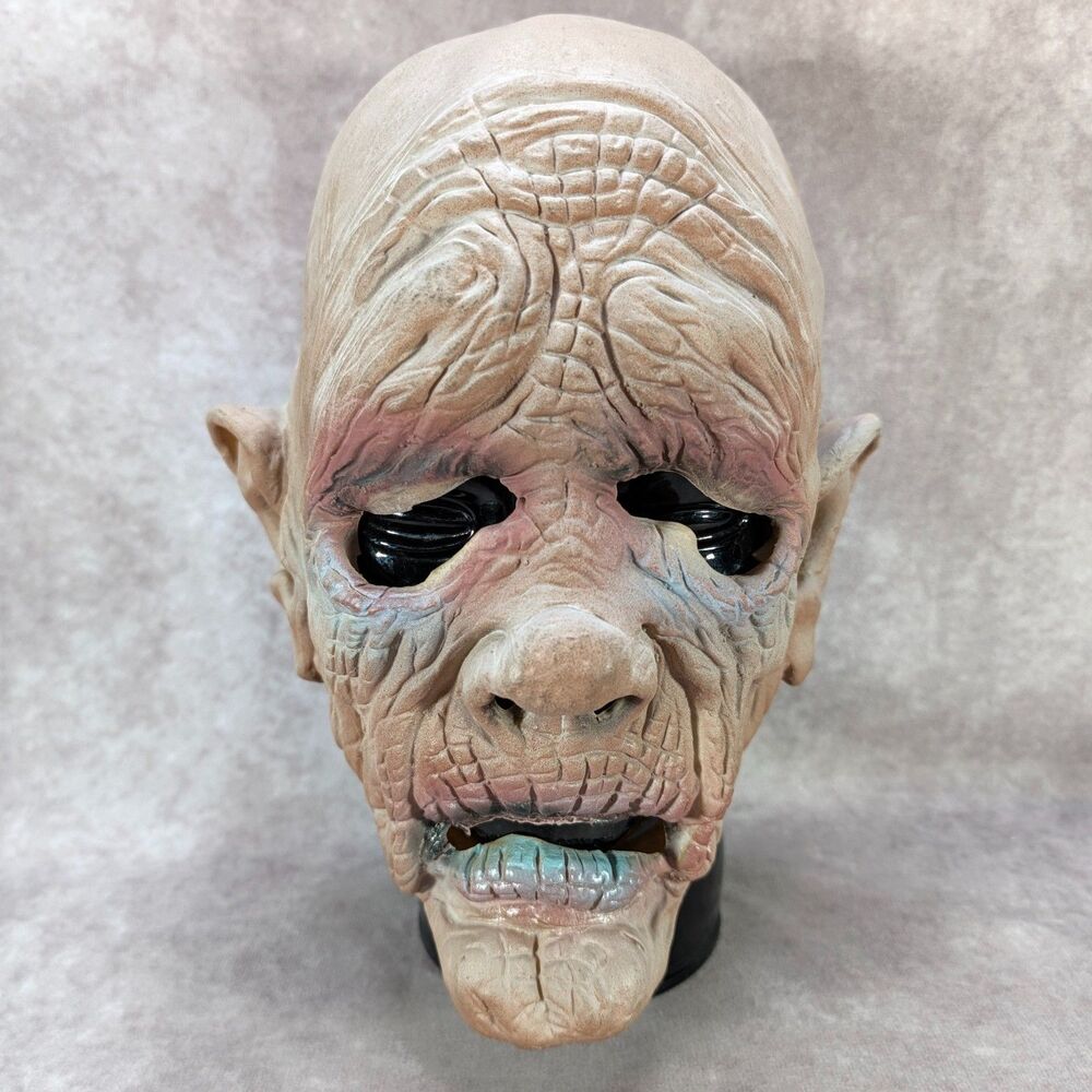 Vintage 1990 Distortions Unlimited Latex Halloween Mask Old Man Zombie Monster